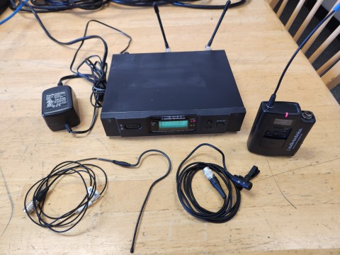 Audio-Technica 3100 Series Wireless Body Pack System with Lapel and Ear-worn Microphones - Used